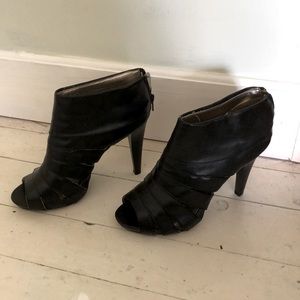 Open toed black heels